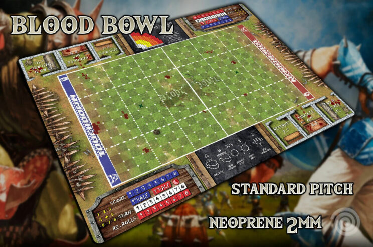 Blood Bowl compatible mat (7’s pitch & 11’s pitch).