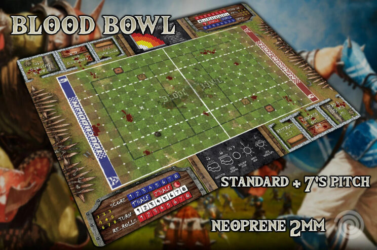 Blood Bowl compatible mat (7’s pitch & 11’s pitch).