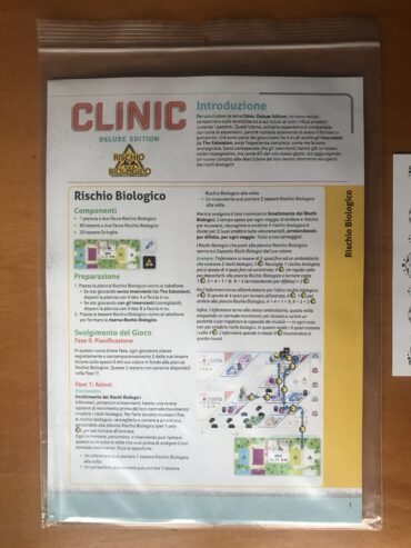 CLINIC DELUXE: RISCHIO BIOLOGICO BIOHAZARD – Espansione Kickstarter KS – NUOVO