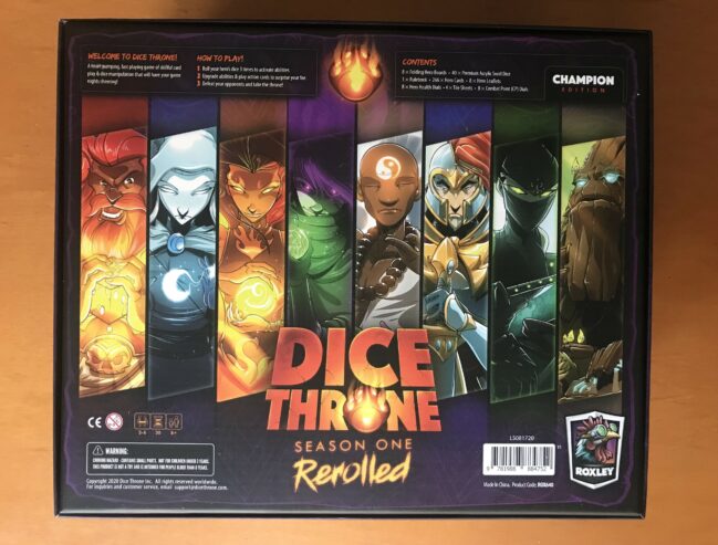 DICE THRONE SEASON ONE REROLLED BATTLE CHEST CHAMPION EDITION + bustine originali DT