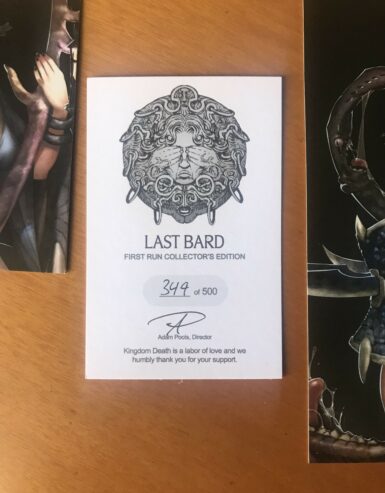 KINGDOM DEATH MONSTER KDM: LAST BARD – FIRST RUN COLLECTOR’S EDITION – NUOVO