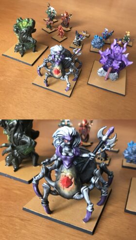 KINGDOM RUSH: RIFT IN TIME DELUXE + espansione Spider Goddess – Kickstarter KS – con miniature dipinte + organizer custom – torri 3d custom