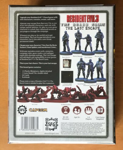 RESIDENT EVIL 3 THE BOARD GAME: THE LAST ESCAPE – Steamforged Games – NUOVO SIGILLATO