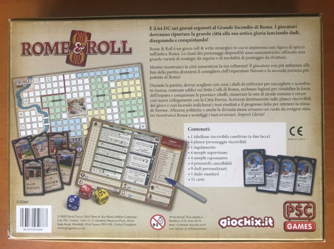 ROME & AND ROLL + Espansione PERSONAGGI – Gioco da tavolo – ITALIANO – Giochix