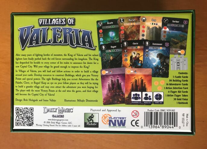 VILLAGES OF VALERIA DELUXE con carte imbustate – Kickstarter KS – Daily Magic Games – 2016