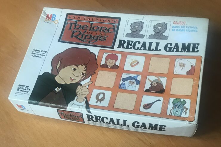 The Lord of the Rings: Recall Game – Gioco da tavolo – Memory – Milton Bradley – 1978