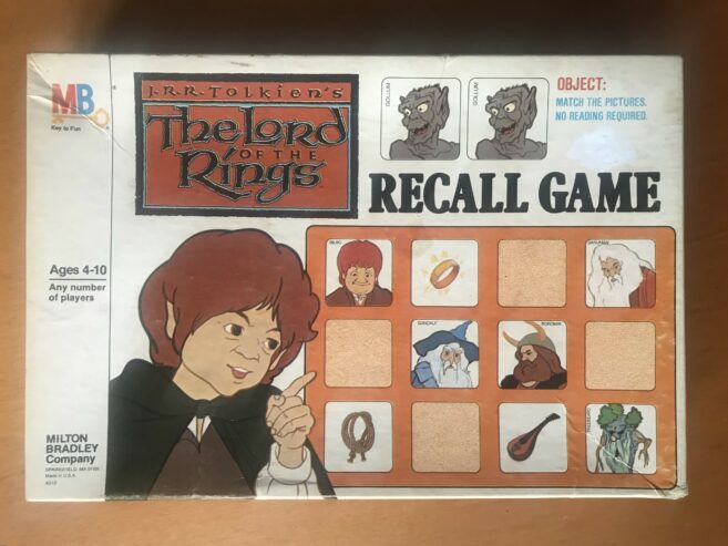 The Lord of the Rings: Recall Game – Gioco da tavolo – Memory – Milton Bradley – 1978