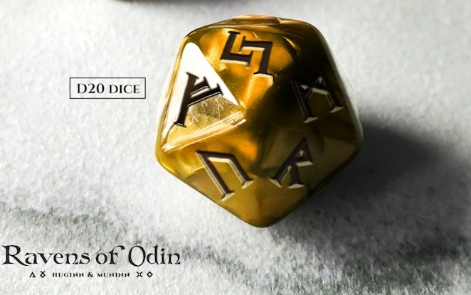 DADO D20 IN ACRILICO – RAVENS OF ODIN: RAVEN STONE – KICKSTARTER – 2023