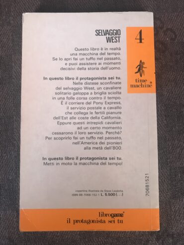 SELVAGGIO WEST – LIBROGAME – TIME MACHINE 4 – 1988