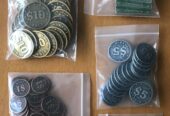 CARSON CITY BIG BOX 10th Anniversary: METAL COINS AND ROUND MARKER – Quined Games – NUOVO