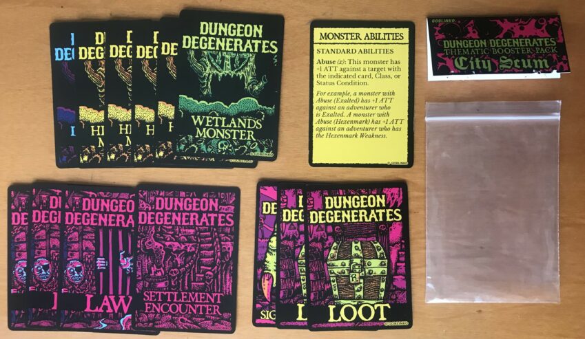 DUNGEON DEGENERATES: CITY SCUM booster pack – Goblinko – 2019