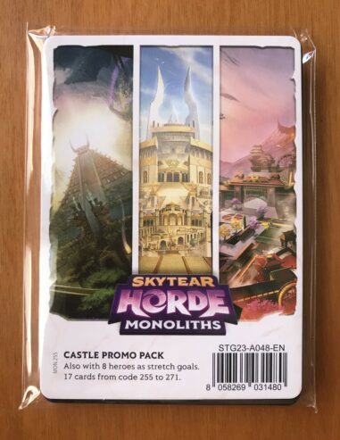 SKYTEAR HORDE: MONOLITHS – Kickstarter Exclusive Castle Promo Cards Pack – NUOVE