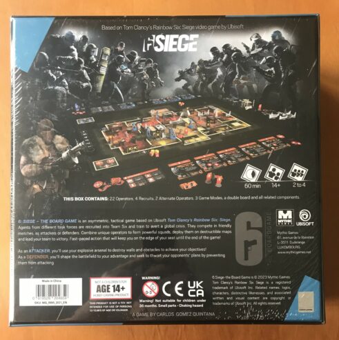 6: SIEGE THE BOARD GAME RAINBOW SIX – Kickstarter KS – NUOVO SIGILLATO