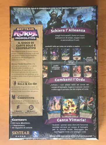 SKYTEAR HORDE: MONOLITHS – IN ITALIANO – Pendragon Game Studio – 2024 – NUOVO