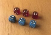 SET di 6 DADI D6 da 10mm COLORI ROSSO E BLU – Giochi di ruolo GDR RPG + SACCHETTO OMAGGIO