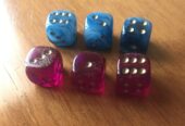 SET di 6 DADI D6 da 10mm COLORI ROSSO E BLU – Giochi di ruolo GDR RPG + SACCHETTO OMAGGIO