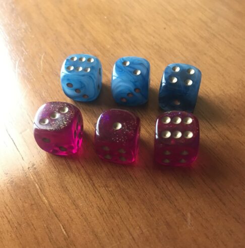 SET di 6 DADI D6 da 10mm COLORI ROSSO E BLU – Giochi di ruolo GDR RPG + SACCHETTO OMAGGIO