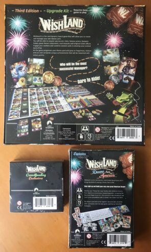 WISHLAND KICKSTARTER EXCLUSIVES + THIRD EDITION UPGRADE KIT + espansione DREAMS FROM AMERICA – NUOVI SIGILLATI