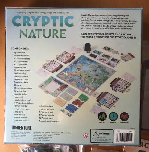 CRYPTIC NATURE + ESPANSIONI + WOODEN TOKEN PACK – Kickstarter KS – NUOVO SIGILLATO