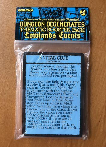 DUNGEON DEGENERATES: LOWLANDS EVENTS booster pack – 2023 – NUOVO SIGILLATO