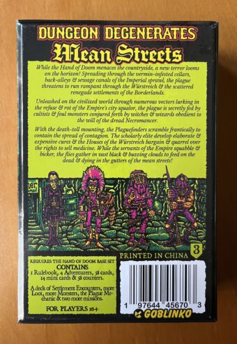 DUNGEON DEGENERATES: MEAN STREETS Expansion box – Goblinko – NUOVO SIGILLATO